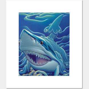 Deep Blue Sea Monster Posters and Art